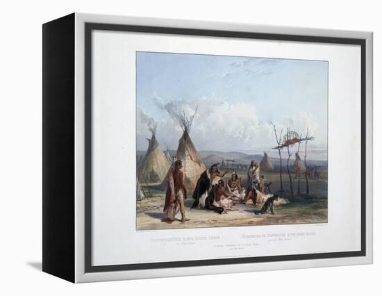 Funeral Scaffold of a Sioux Chief Near Fort Pierre-Karl Bodmer-Framed Premier Image Canvas