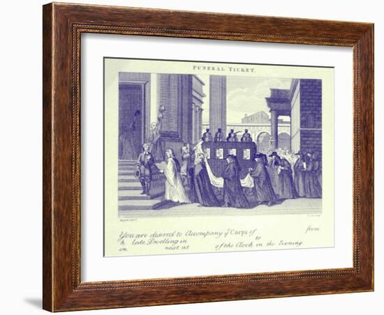 Funeral Ticket by William Hogarth-William Hogarth-Framed Giclee Print