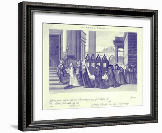 Funeral Ticket by William Hogarth-William Hogarth-Framed Giclee Print