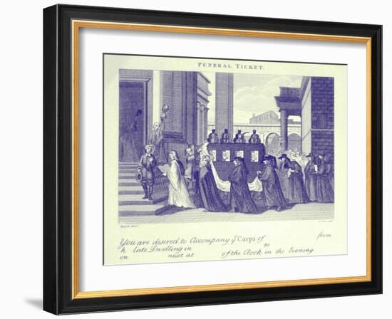 Funeral Ticket by William Hogarth-William Hogarth-Framed Giclee Print