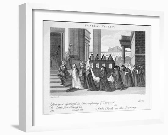 Funeral Ticket by William Hogarth-William Hogarth-Framed Giclee Print