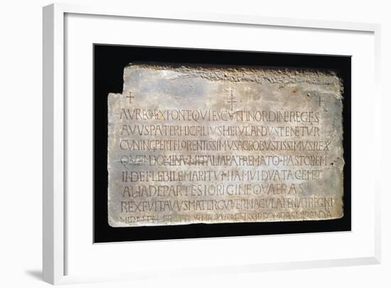 Funerary Inscription to King Cunipert, Lombard Civilization, 8th Century-null-Framed Giclee Print