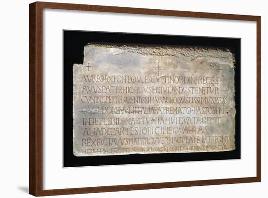 Funerary Inscription to King Cunipert, Lombard Civilization, 8th Century-null-Framed Giclee Print