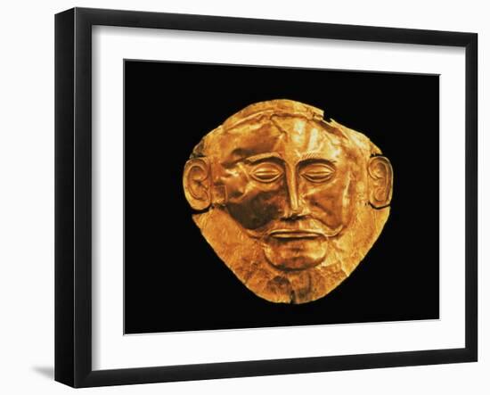 Funerary Mask from Mycenae, Formerly Thought to be That of Agamemnon-null-Framed Giclee Print