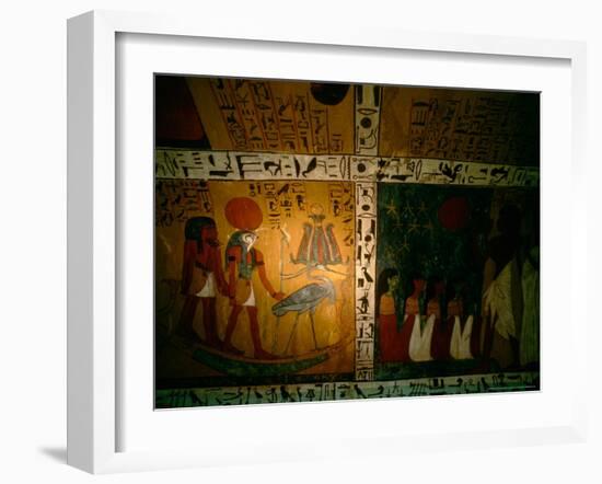 Funerary Scene from Tomb of Sennedjem, Deir el Medina, near Luxor, Egypt-Kenneth Garrett-Framed Photographic Print