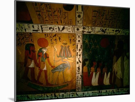 Funerary Scene from Tomb of Sennedjem, Deir el Medina, near Luxor, Egypt-Kenneth Garrett-Mounted Photographic Print