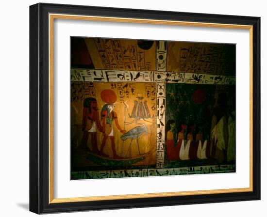 Funerary Scene from Tomb of Sennedjem, Deir el Medina, near Luxor, Egypt-Kenneth Garrett-Framed Photographic Print