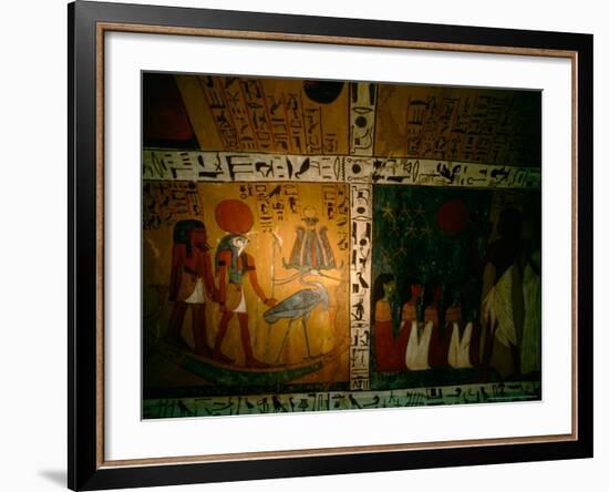 Funerary Scene from Tomb of Sennedjem, Deir el Medina, near Luxor, Egypt-Kenneth Garrett-Framed Photographic Print