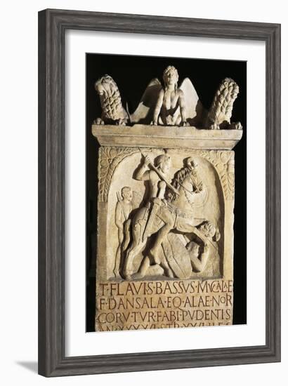 Funerary Stele of Knight Flavio Basso Stationed in Noricum-null-Framed Giclee Print