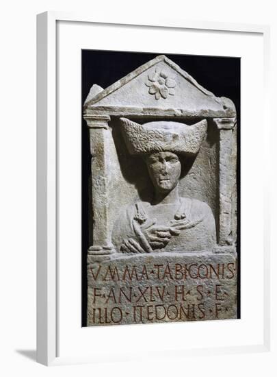 Funerary Stele of Umma in Pannonian Costume from Au Am Leithaberg, Austria-null-Framed Giclee Print