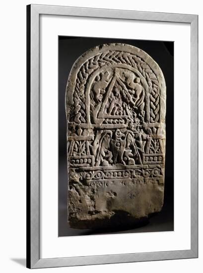 Funerary Stele with Relief Depicting Arched Doorway Between Two Pillars-null-Framed Giclee Print