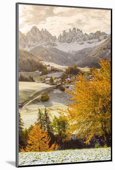 Funes Valley, Trentino Alto Adige, Italy. Dolomites Alps in Autumn-Francesco Riccardo Iacomino-Mounted Photographic Print