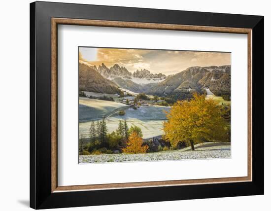 Funes Valley, Trentino Alto Adige, Italy. Dolomites Alps in Autumn-Francesco Riccardo Iacomino-Framed Photographic Print