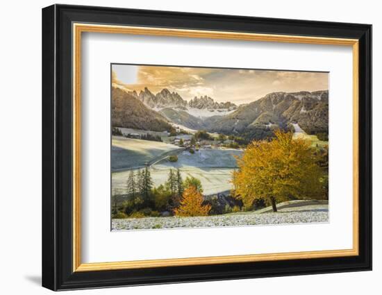 Funes Valley, Trentino Alto Adige, Italy. Dolomites Alps in Autumn-Francesco Riccardo Iacomino-Framed Photographic Print