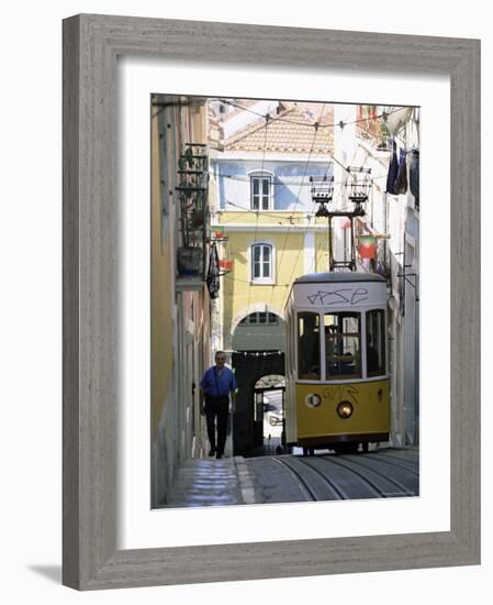 Funicular at Elevador Da Bica, Lisbon, Portugal-Yadid Levy-Framed Photographic Print