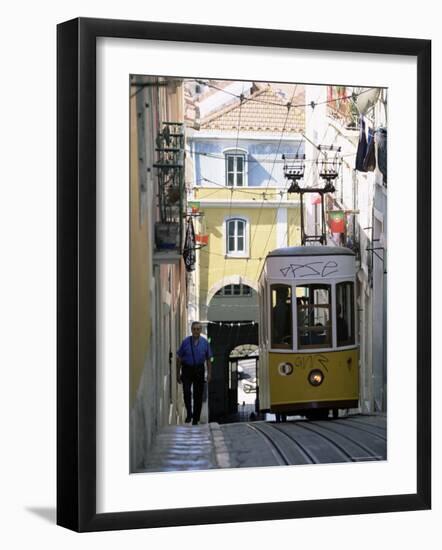 Funicular at Elevador Da Bica, Lisbon, Portugal-Yadid Levy-Framed Photographic Print