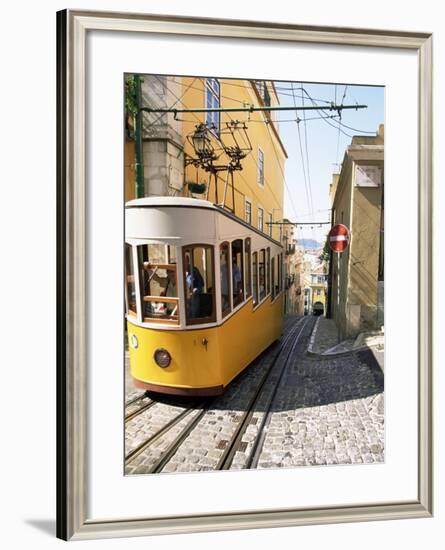 Funicular at Elevador Da Bica, Lisbon, Portugal-Yadid Levy-Framed Photographic Print