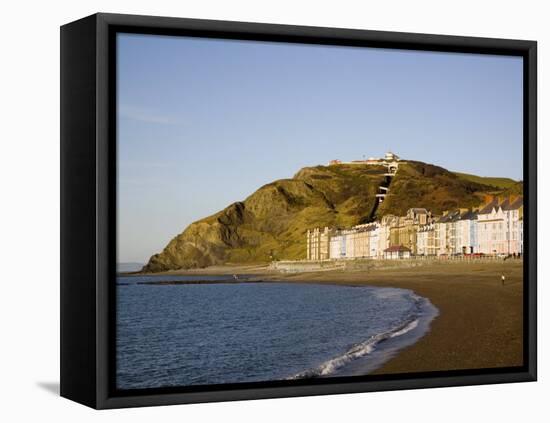 Funicular Cliff Railway on Constitution Hill in Winter Light, Aberystwyth, Wales, UK-Pearl Bucknall-Framed Premier Image Canvas