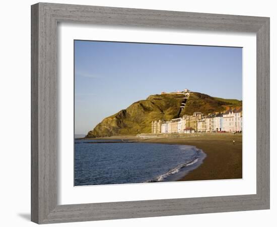 Funicular Cliff Railway on Constitution Hill in Winter Light, Aberystwyth, Wales, UK-Pearl Bucknall-Framed Photographic Print