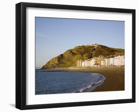 Funicular Cliff Railway on Constitution Hill in Winter Light, Aberystwyth, Wales, UK-Pearl Bucknall-Framed Photographic Print