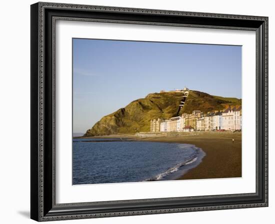 Funicular Cliff Railway on Constitution Hill in Winter Light, Aberystwyth, Wales, UK-Pearl Bucknall-Framed Photographic Print