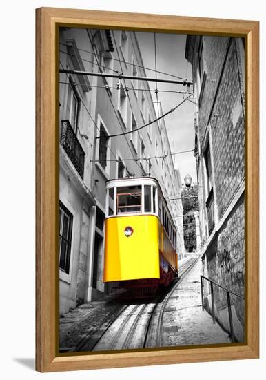 Funicular (Elevador Do Lavra) in Lisbon, Portugal-Zoom-zoom-Framed Premier Image Canvas