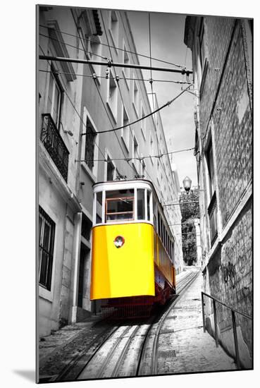 Funicular (Elevador Do Lavra) in Lisbon, Portugal-Zoom-zoom-Mounted Photographic Print