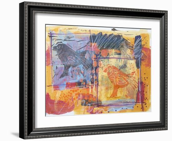 Funky Birds-Margaret Coxall-Framed Giclee Print