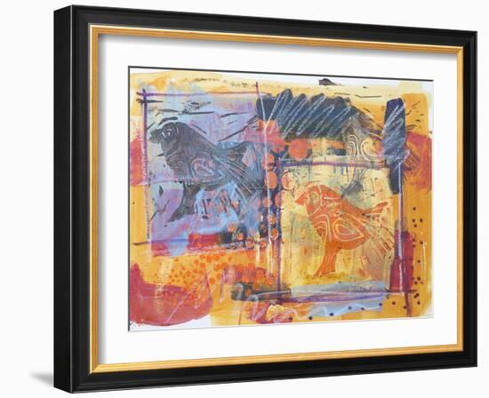 Funky Birds-Margaret Coxall-Framed Giclee Print