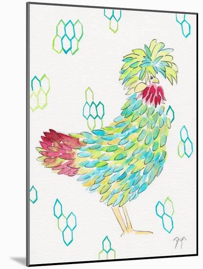 Funky Chicken 1-Beverly Dyer-Mounted Art Print