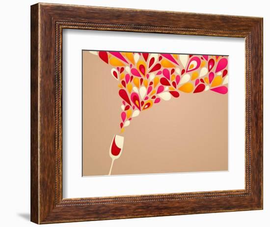 Funky Colorful Retro Wine Background-Marish-Framed Art Print