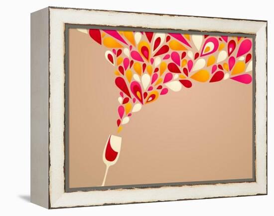 Funky Colorful Retro Wine Background-Marish-Framed Stretched Canvas