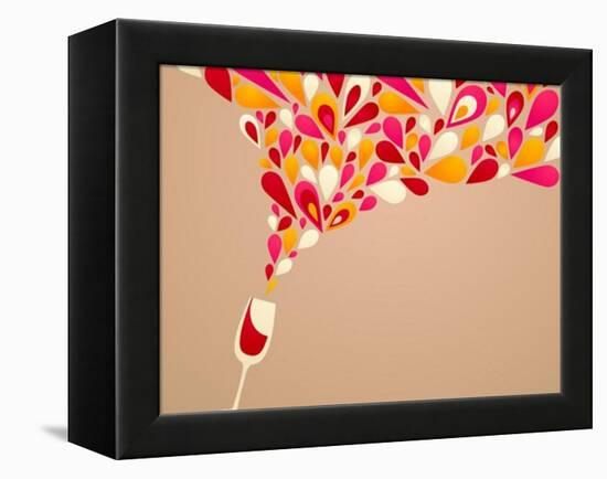 Funky Colorful Retro Wine Background-Marish-Framed Stretched Canvas