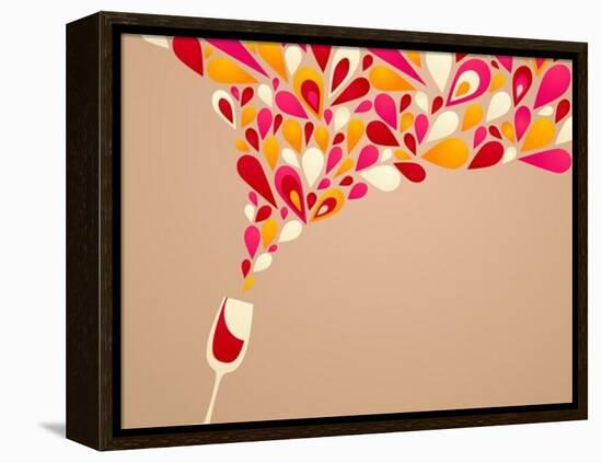 Funky Colorful Retro Wine Background-Marish-Framed Stretched Canvas