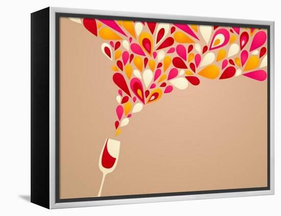 Funky Colorful Retro Wine Background-Marish-Framed Stretched Canvas