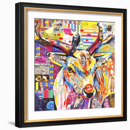 Funky Deer-James Grey-Framed Art Print