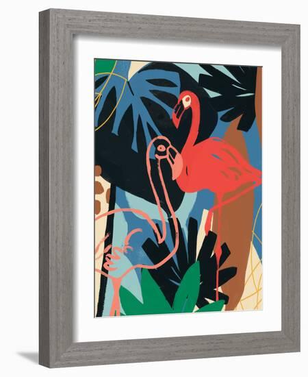 Funky Flamingo II-June Erica Vess-Framed Art Print