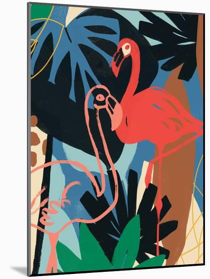 Funky Flamingo II-June Erica Vess-Mounted Art Print