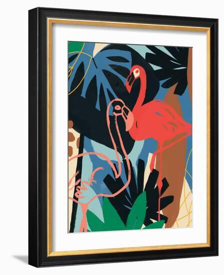 Funky Flamingo II-June Erica Vess-Framed Art Print