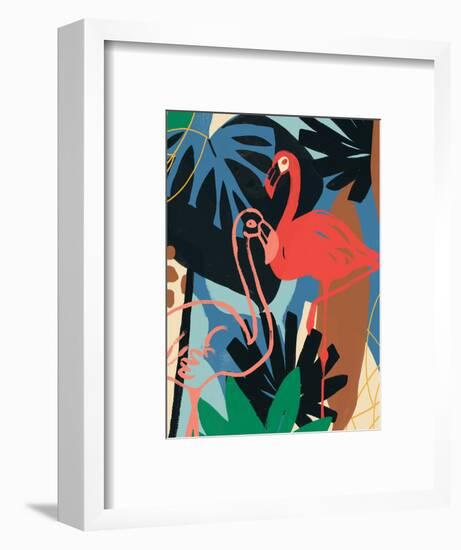 Funky Flamingo II-June Erica Vess-Framed Art Print