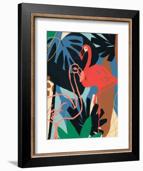 Funky Flamingo II-June Erica Vess-Framed Art Print