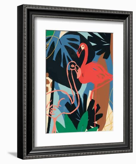 Funky Flamingo II-June Erica Vess-Framed Art Print