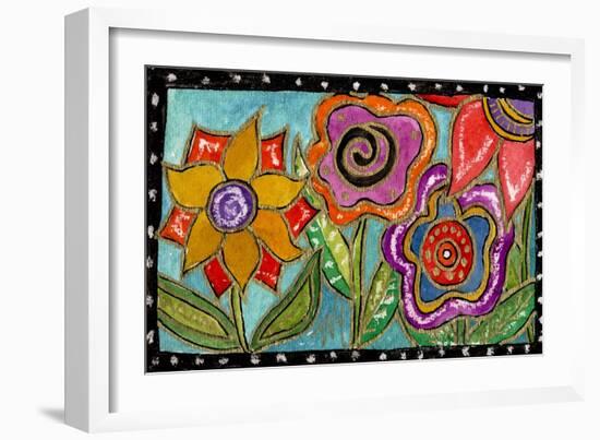 Funky Flower Garden-Wyanne-Framed Giclee Print