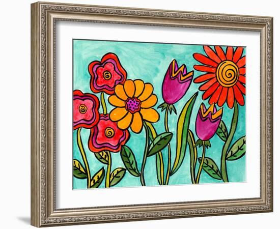 Funky Flowers-Wyanne-Framed Giclee Print