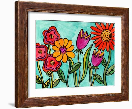 Funky Flowers-Wyanne-Framed Giclee Print