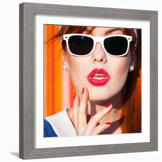 Funky Summer Portrait-NinaMalyna-Framed Photographic Print