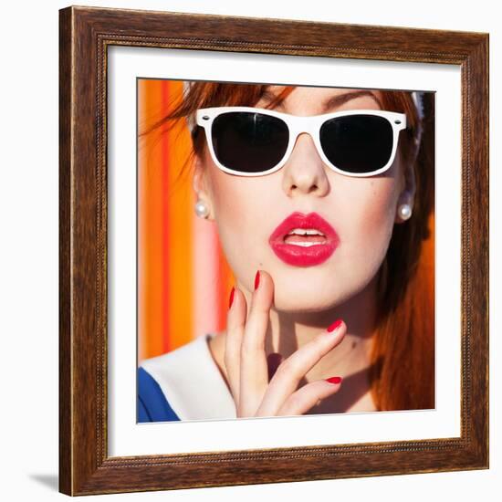 Funky Summer Portrait-NinaMalyna-Framed Photographic Print