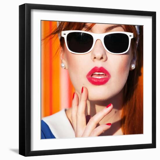 Funky Summer Portrait-NinaMalyna-Framed Photographic Print