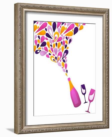 Funky Wine Background-Marish-Framed Art Print