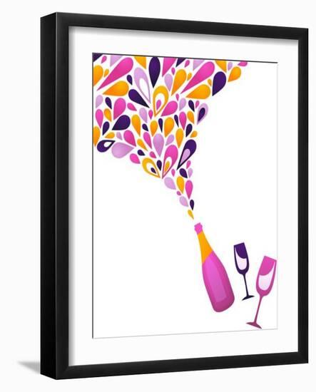 Funky Wine Background-Marish-Framed Art Print